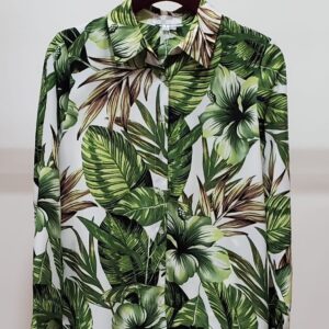 Blusa Estampada Hojas Verdes