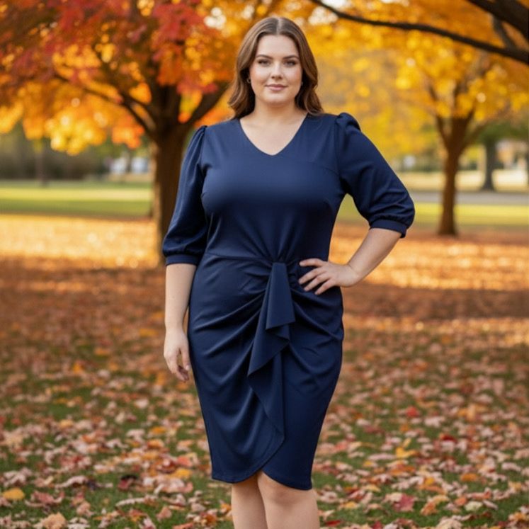 Vestido corto azul elegante