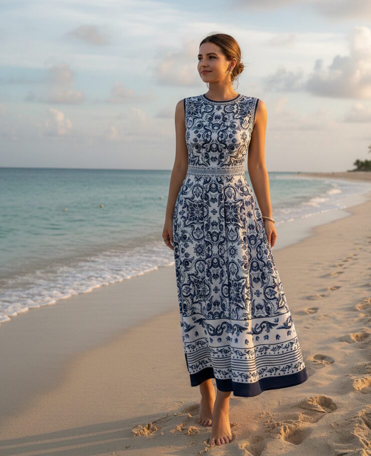 Vestido azul talavera solaria