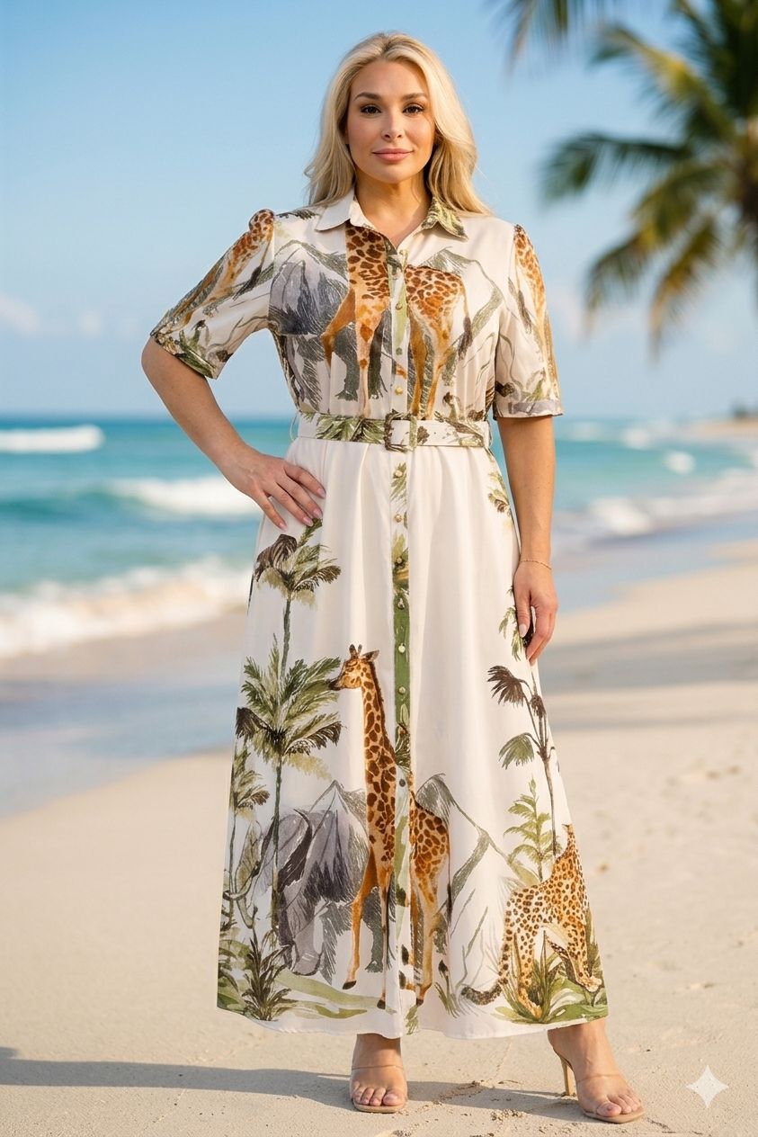 Vestido Estampado de Jungla Curvy
