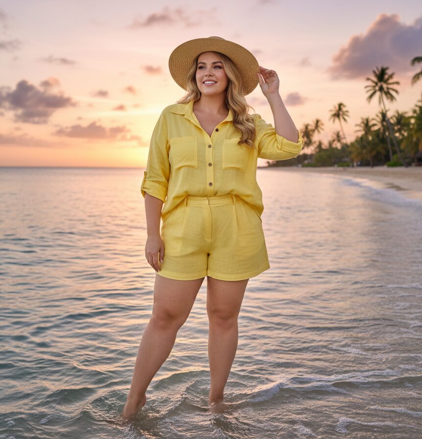 Set Curvy Amarillo Short