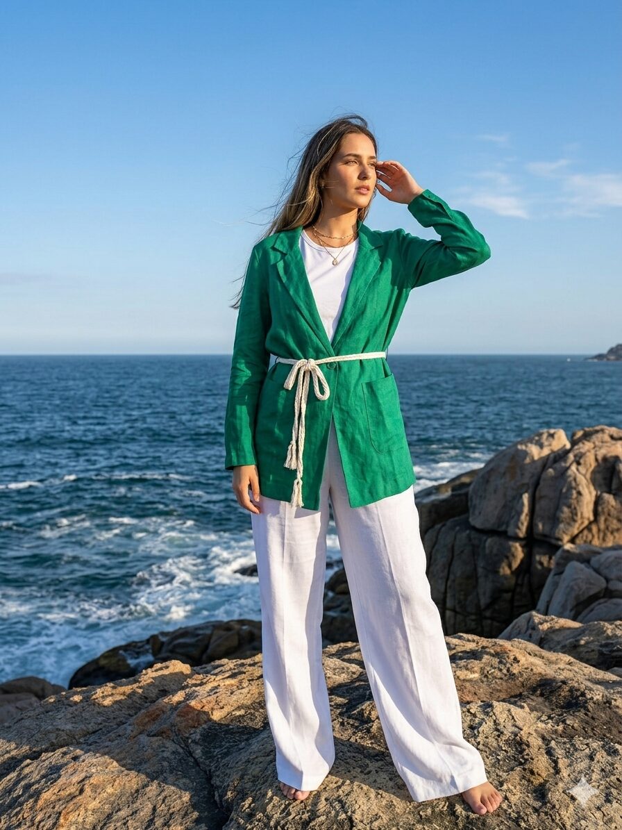 Saco Verde Casual/Elegante