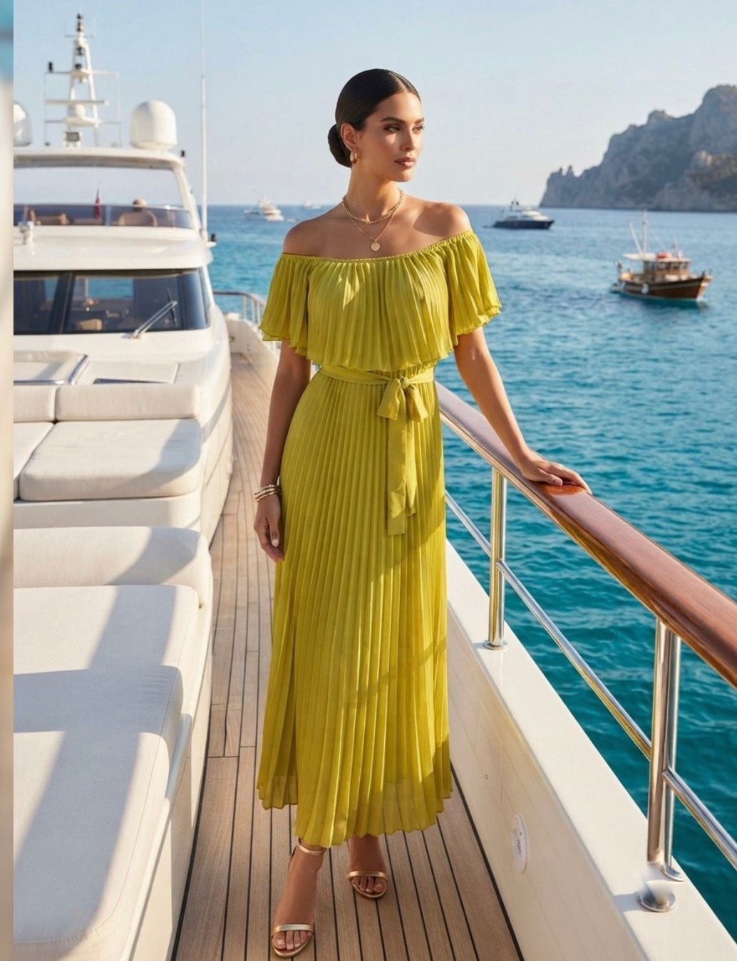 Vestido Tablones Verde